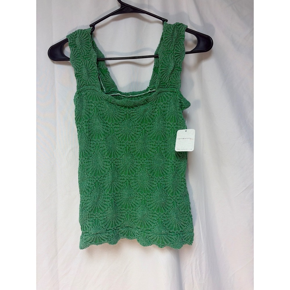 Intimately Free People Soft Kelly Green Textured Popcorn Tank Top M/L NWT